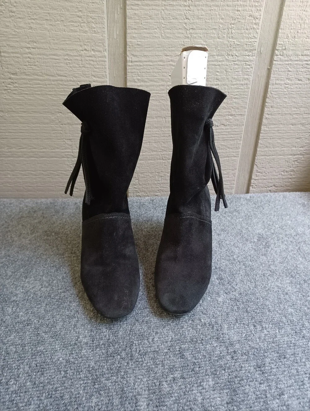 Tory Burch GIGI 85 MM Suede Slouch Knot Boot Size 7 Women In Black Quiet Luxury